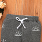 3 PCS Baby Boy Clothes Set Spring Autumn Knitted V-neck Romper+infant Pants+Cap Newborn Outfit