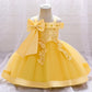 Baby Girls Elegant Big Bow Party Dress | Wedding & Birthday Princess Gown 6-36M