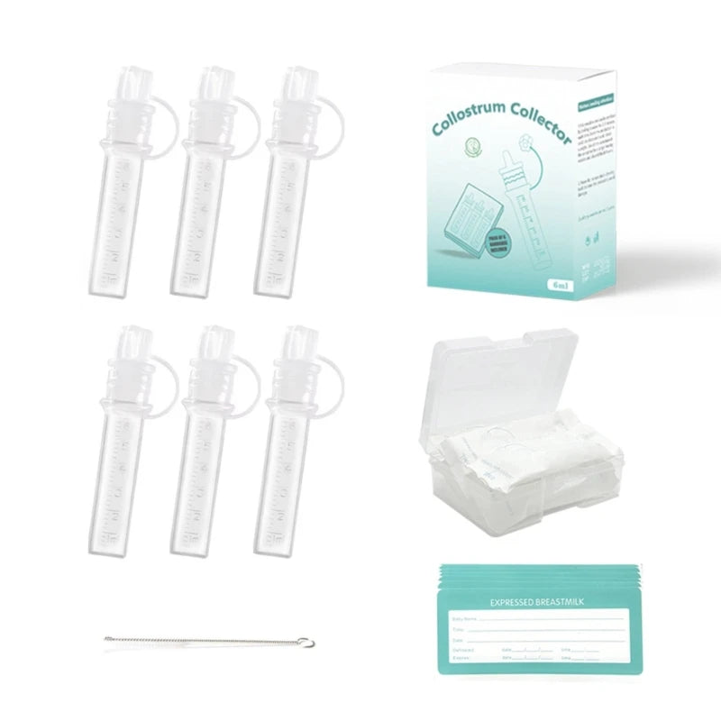 6pcs Colostrum Container Tube for Newborns Feeding Mom Breastfeeding Milk