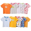 [5 Pcs/Lot Random Color] Baby T-Shirt 100%Cotton Cartoon Print Baby Girl Tops Summer Short Sleeve Toddler Boys Tshirt Clothes
