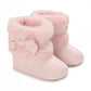 0-18M baby shoes Girls winter plush comfort snow boots cute bow cotton shoes baby soft soled non-slip toddler shoes