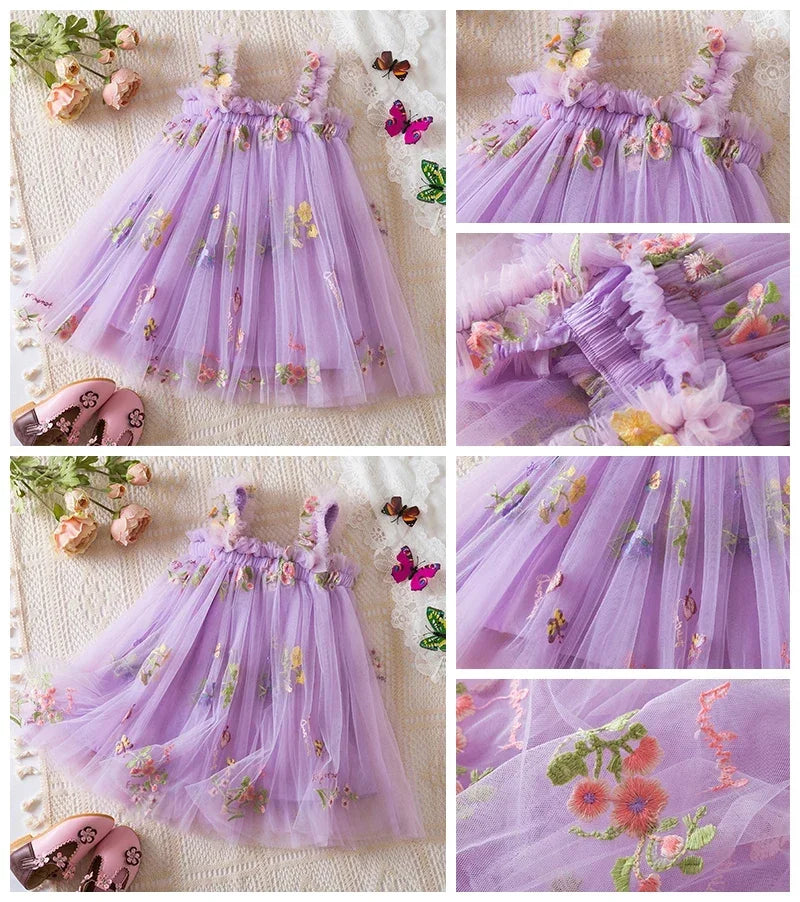 Toddler Baby Girls Party Dresses Back Butterfly
