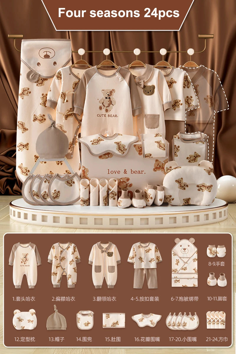 20/22/24/26 Pieces Newborn Clothes Baby Gift Pure Cotton Baby Set 0-6 Months Spring Summer Kids Clothes Suit Unisex Without Box