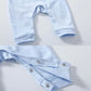 3Pcs Newborn Baby Sets Boy Girl Clothes 0-3 Months 100% Cotton Bodysuit Hat Bib Solid Color Long Sleeve Jumpsuits Infant Outfits