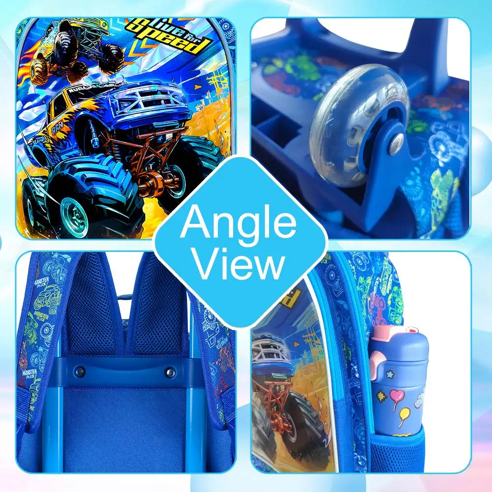 Kids Suitcase for Boys Wheeled Backpack