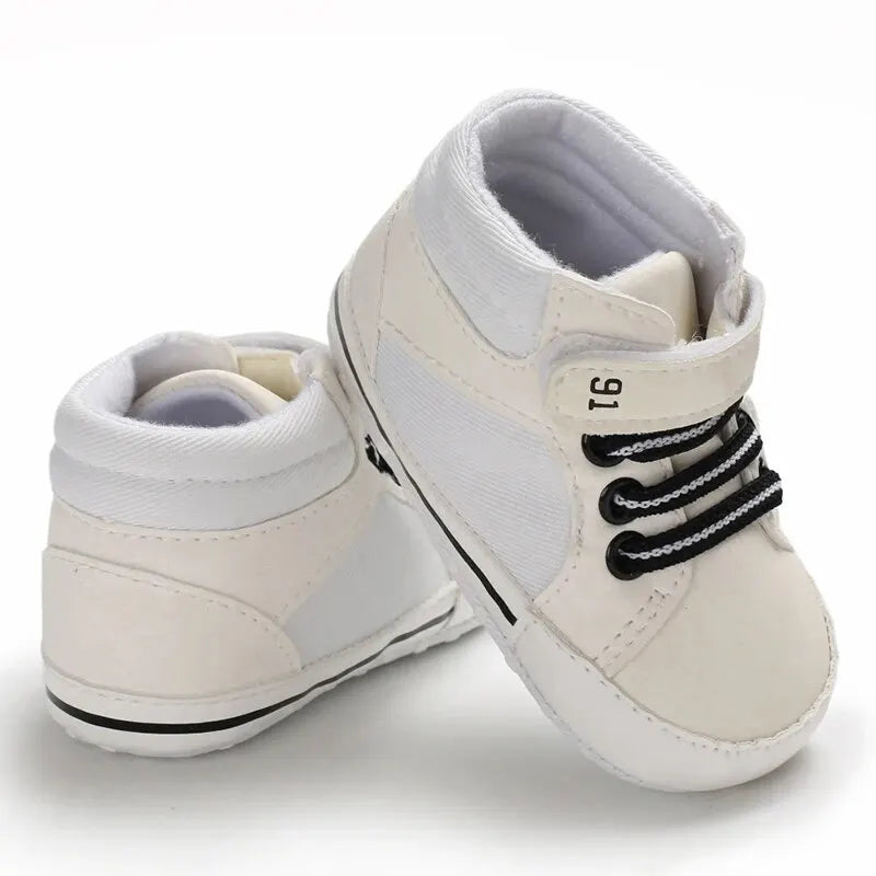 Baby Shoes Boys High Top Casual Cotton Soft Sole Newborn Walking 0 18 Months