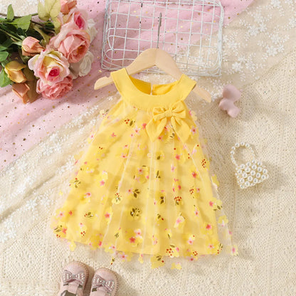 Baby Girl Floral Princess Dress | Sleeveless Summer Ball Gown (3M–3Y)