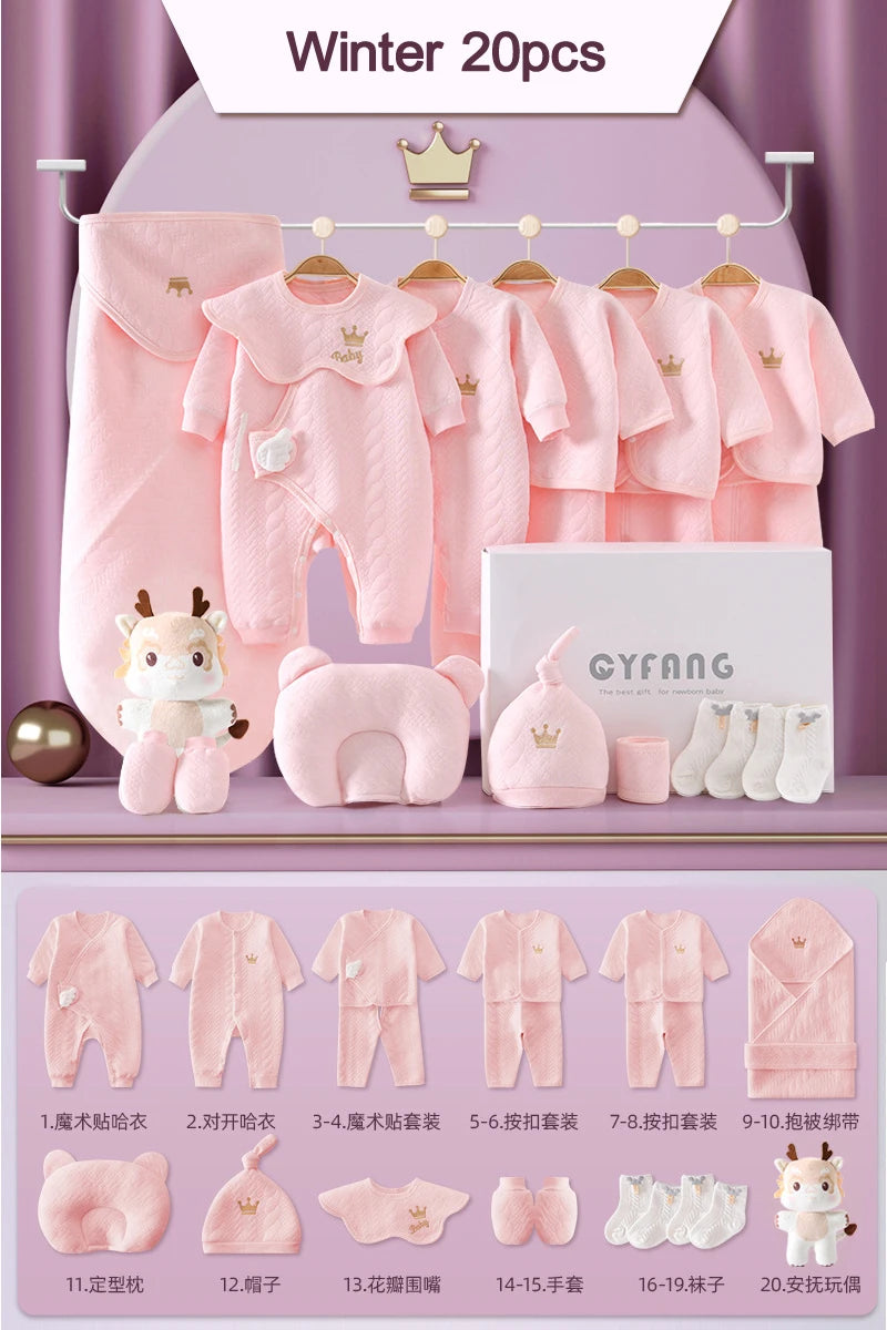 Newborn Baby Clothing 15/17/18/20 Pcs/0-3Months 100%Cotton Kids Clothes Suit Unise Infant Boys Girls Clothing Set Without Box