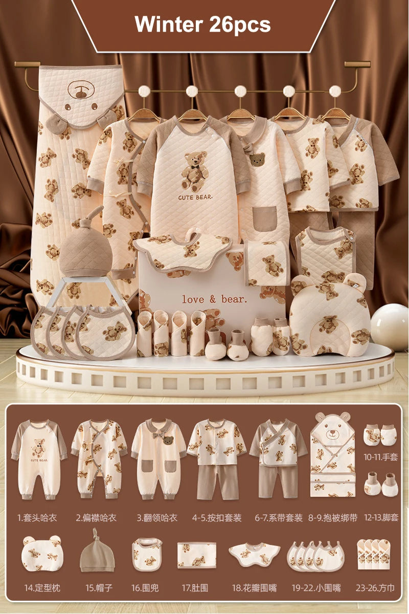 20/22/24/26 Pieces Newborn Clothes Baby Gift Pure Cotton Baby Set 0-6 Months Spring Summer Kids Clothes Suit Unisex Without Box