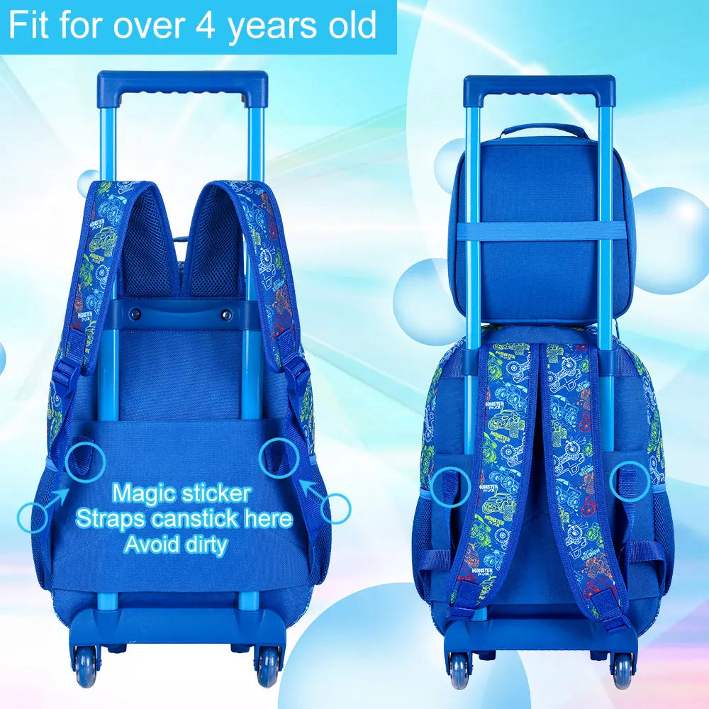 Kids Suitcase for Boys Wheeled Backpack