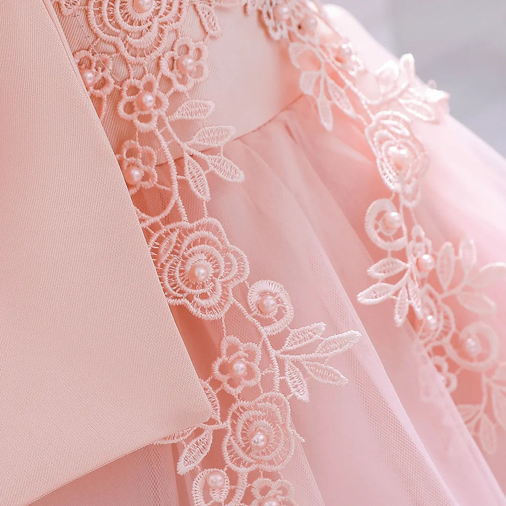 Baby Girls Elegant Big Bow Party Dress | Wedding & Birthday Princess Gown 6-36M