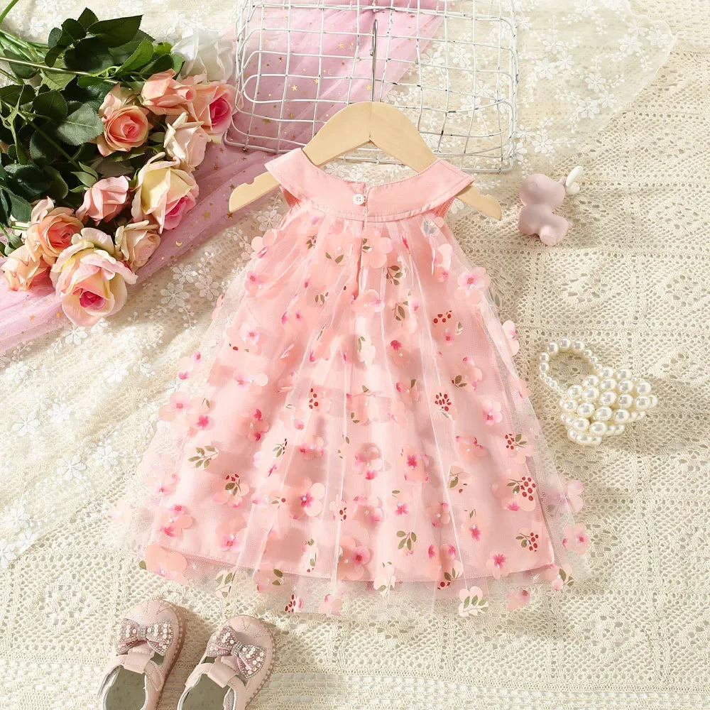 Baby Girl Floral Princess Dress | Sleeveless Summer Ball Gown (3M–3Y)