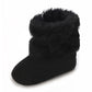 0-18M baby shoes Girls winter plush comfort snow boots cute bow cotton shoes baby soft soled non-slip toddler shoes