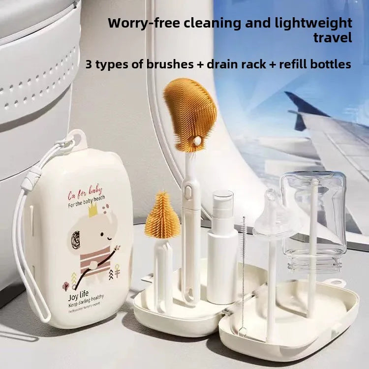 6 Piece Portable Baby Bottle Brush Cleaner
