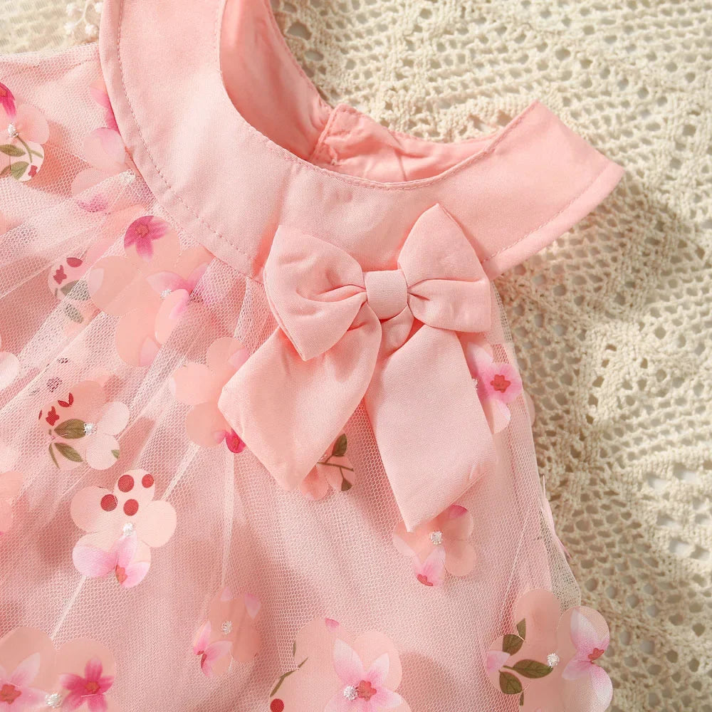 Baby Girl Floral Princess Dress | Sleeveless Summer Ball Gown (3M–3Y)