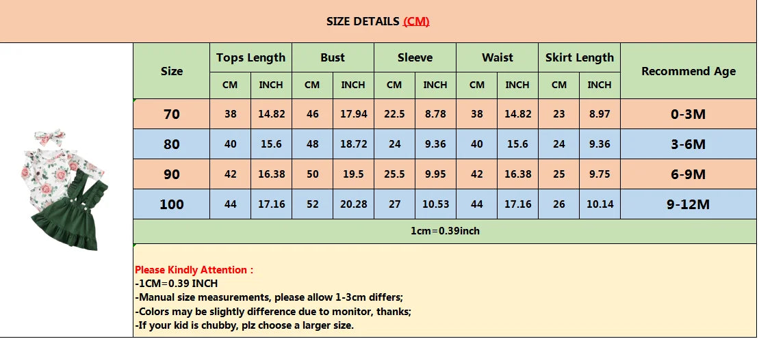 0-12Months Newborn Baby Girl 3PCS Clothes Set Floral Long Sleeve Fashion Spring & Autumn Daily Outfit