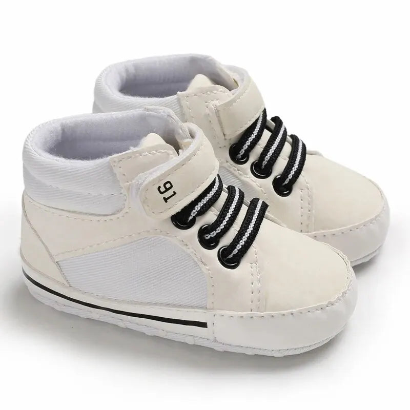 Baby Shoes Boys High Top Casual Cotton Soft Sole Newborn Walking 0 18 Months