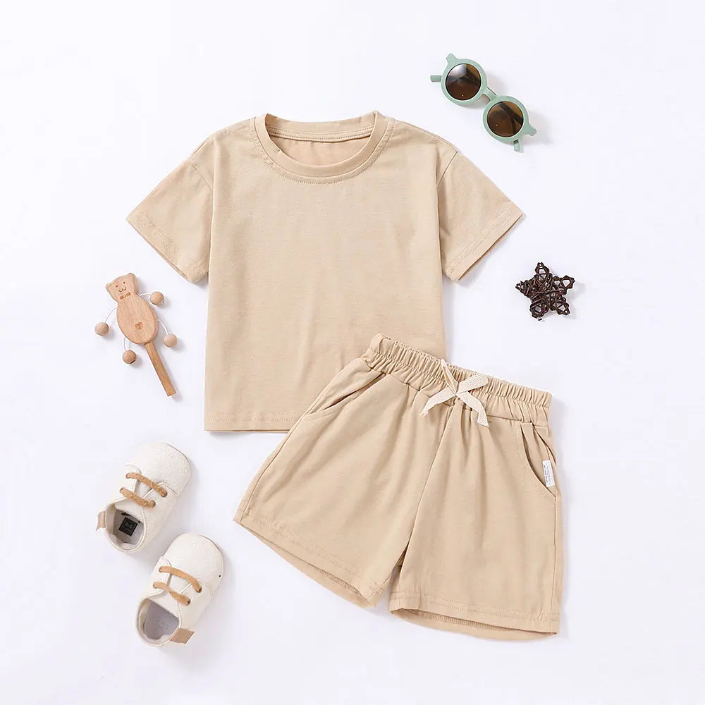 Summer 2pcs Kids Clothes Sets Children Sports Style Tracksuits T-shirts and Shorts Boy and Girl Outfits Suits