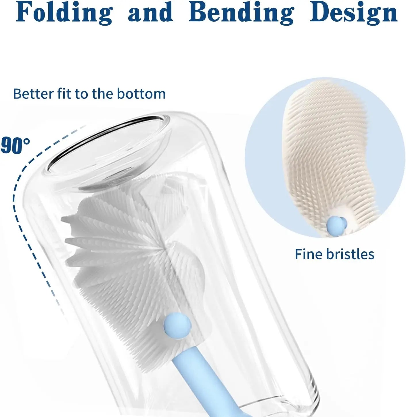 6 Piece Portable Baby Bottle Brush Cleaner