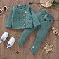 Baby Clothes Set Knit Newborn Girl Boy Long Sleeve Pullover Pants 2PC Fashion Solid Warm Infant Sweater Trousers Leggings Autumn