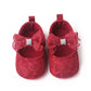 Baby Soft Cotton Shoes Beautiful Lace Bowknot Mary Jane 6 to 12 Month Baby Girl Prewalking Shoes High Quality Soft and Anti-slip
