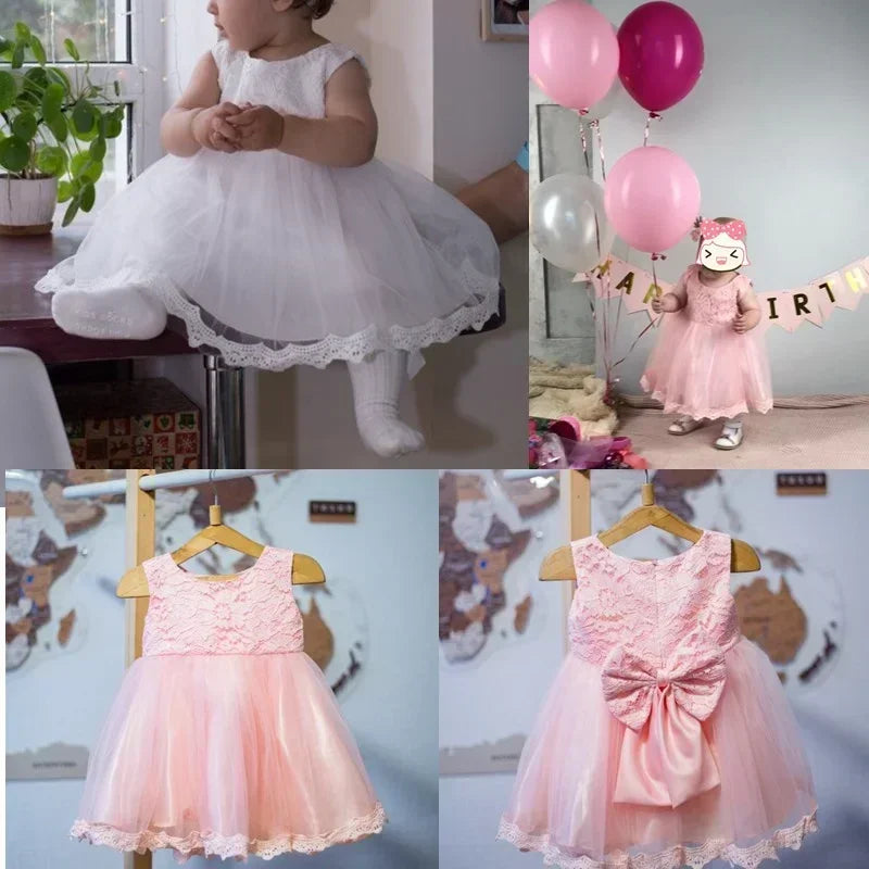 Newborn & Baby Girl Dress – Perfect for Christening, Baptism, Birthday, or Prom – 0–12 Months