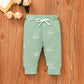 3 PCS Baby Boy Clothes Set Spring Autumn Knitted V-neck Romper+infant Pants+Cap Newborn Outfit