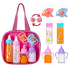 Doll Feeding Bottle Set Baby Care Toy Stroller 2pc Milk And Juice