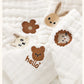 6 Layer Cotton Embroidery Baby Saliva Towels Hand Face Wipes Newborn