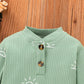 3 PCS Baby Boy Clothes Set Spring Autumn Knitted V-neck Romper+infant Pants+Cap Newborn Outfit