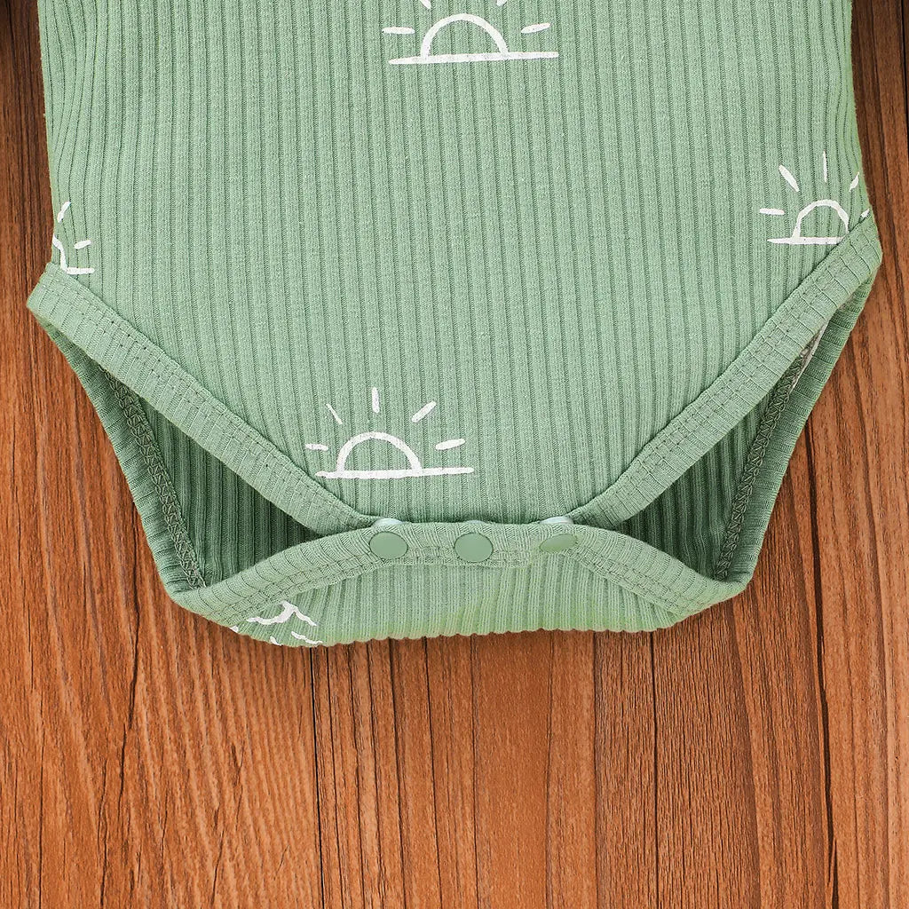 3 PCS Baby Boy Clothes Set Spring Autumn Knitted V-neck Romper+infant Pants+Cap Newborn Outfit