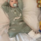 3 PCS Baby Boy Clothes Set Spring Autumn Knitted V-neck Romper+infant Pants+Cap Newborn Outfit