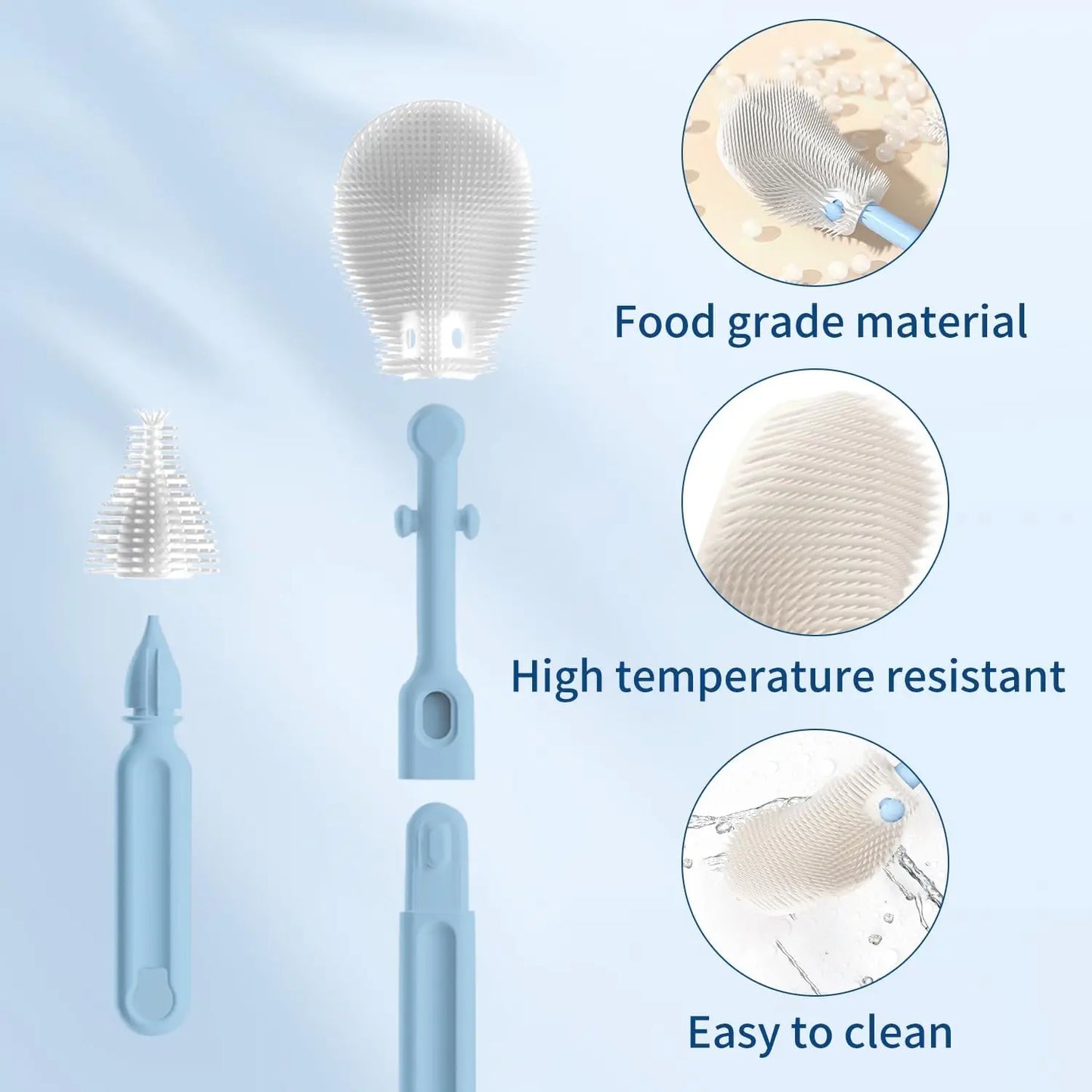 6 Piece Portable Baby Bottle Brush Cleaner