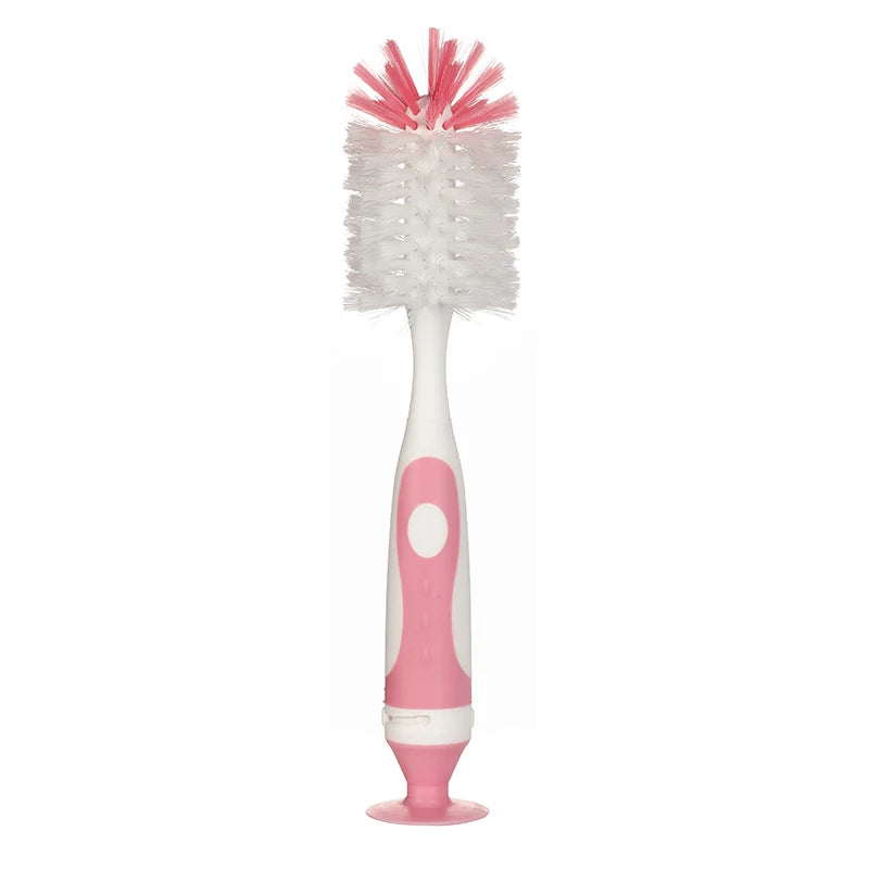 2 in 1 Mother-child Nylon Baby Bottle Cup Cleaning Brush Suction Stand Type Feeding Clean Tool Set