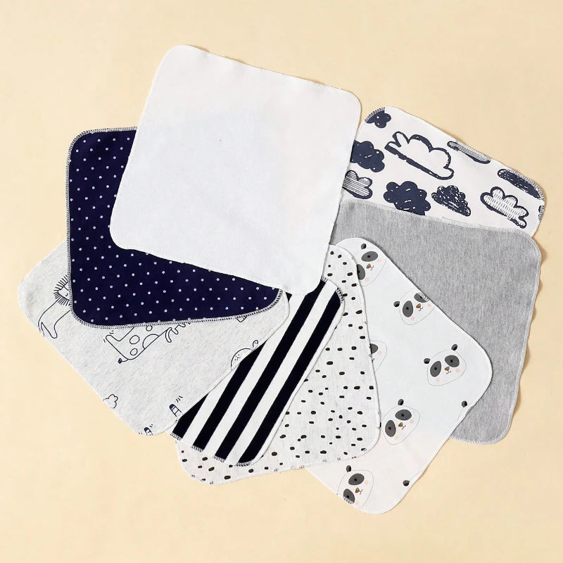 Newborn 8 Piece Baby Saliva Wipes 100% Cotton Soft and Comfortable Shower Towels