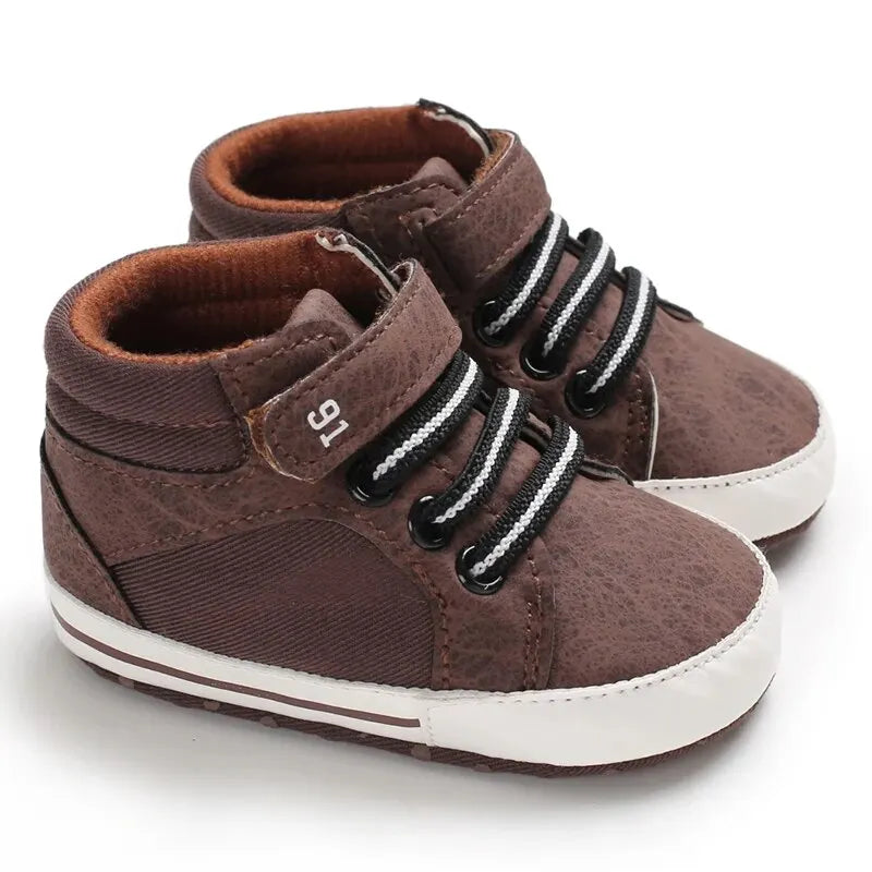 Baby Shoes Boys High Top Casual Cotton Soft Sole Newborn Walking 0 18 Months