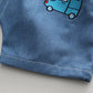 Kids Baby Boys/Girls Summer Clothes Kids Cartoon Car Cotton T-shirt Denim Shorts 2Pcs Suit Children's Wear Leisure sports Sets