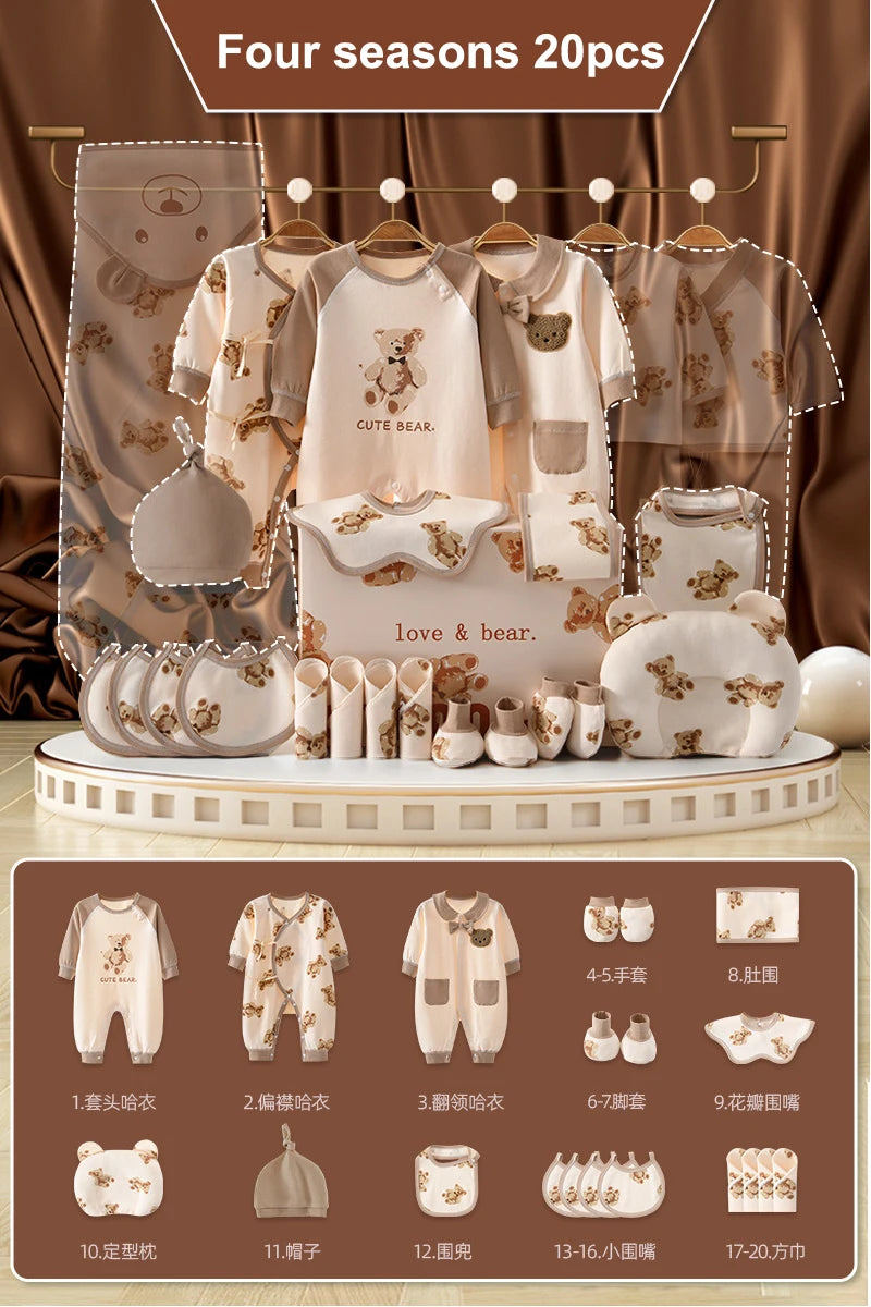 20/22/24/26 Pieces Newborn Clothes Baby Gift Pure Cotton Baby Set 0-6 Months Spring Summer Kids Clothes Suit Unisex Without Box