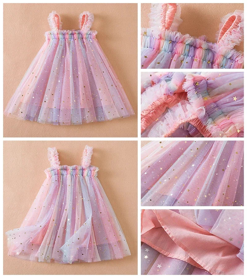 Toddler Baby Girls Party Dresses Back Butterfly