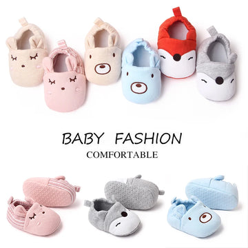 Baby Soft Cotton Shoes for Toddler Boys and Girls Colorful Options Cute Animal Design Shoes with Ears
