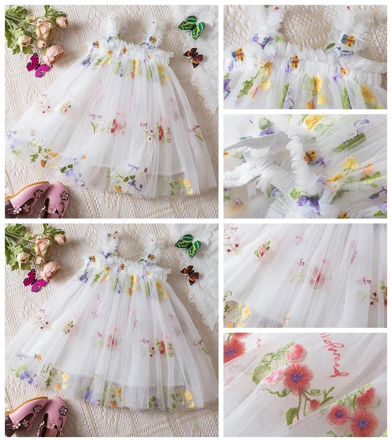 Toddler Baby Girls Party Dresses Back Butterfly
