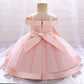 Baby Girls Elegant Big Bow Party Dress | Wedding & Birthday Princess Gown 6-36M