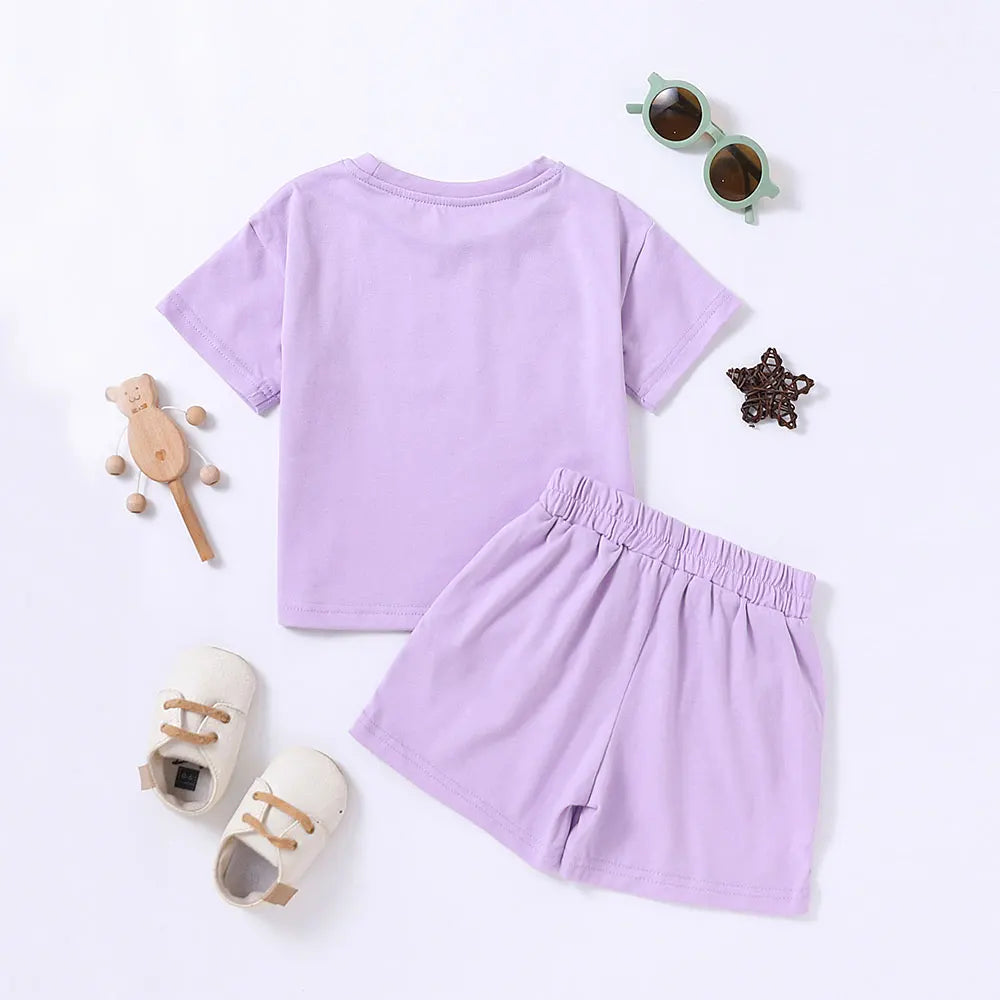 Summer 2pcs Kids Clothes Sets Children Sports Style Tracksuits T-shirts and Shorts Boy and Girl Outfits Suits