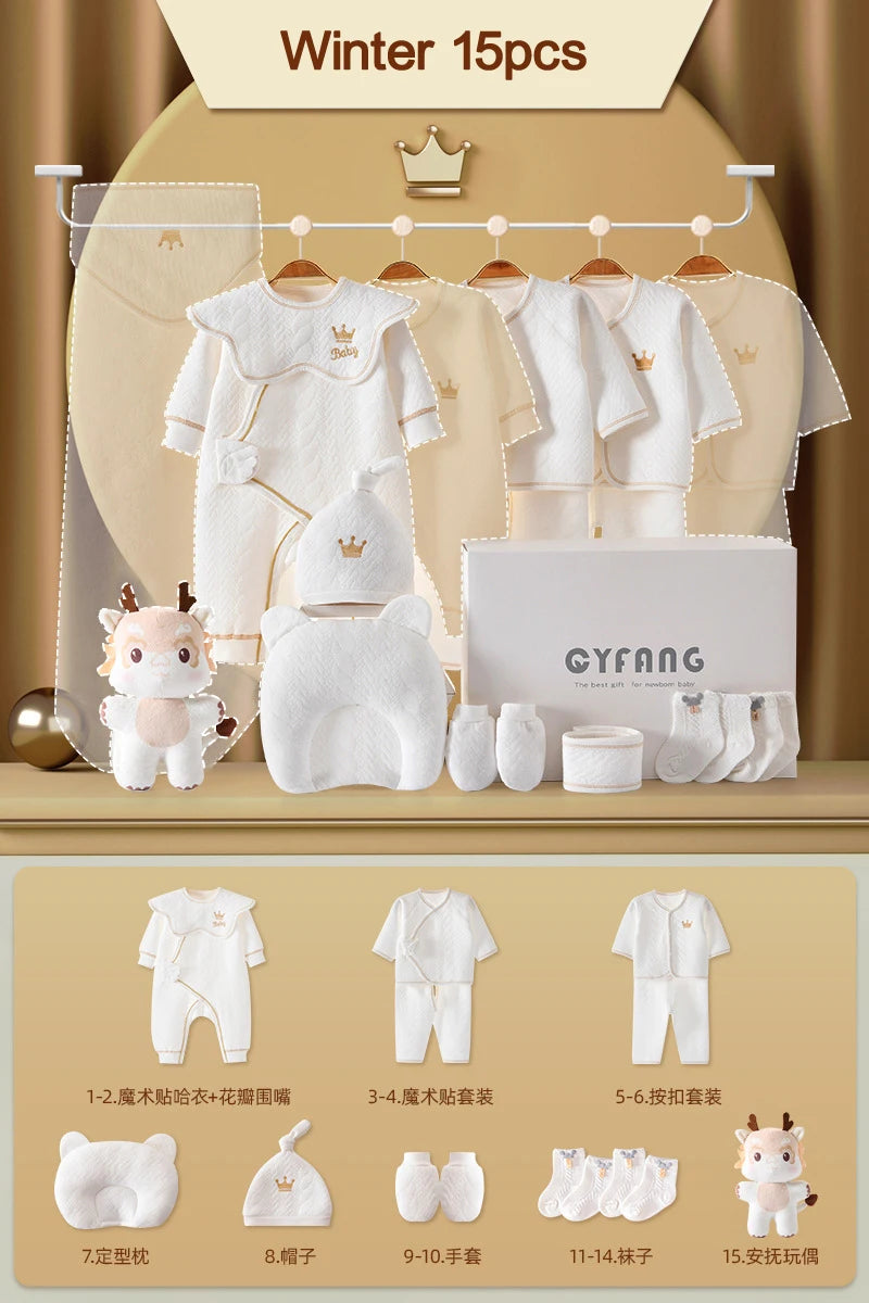 Newborn Baby Clothing 15/17/18/20 Pcs/0-3Months 100%Cotton Kids Clothes Suit Unise Infant Boys Girls Clothing Set Without Box