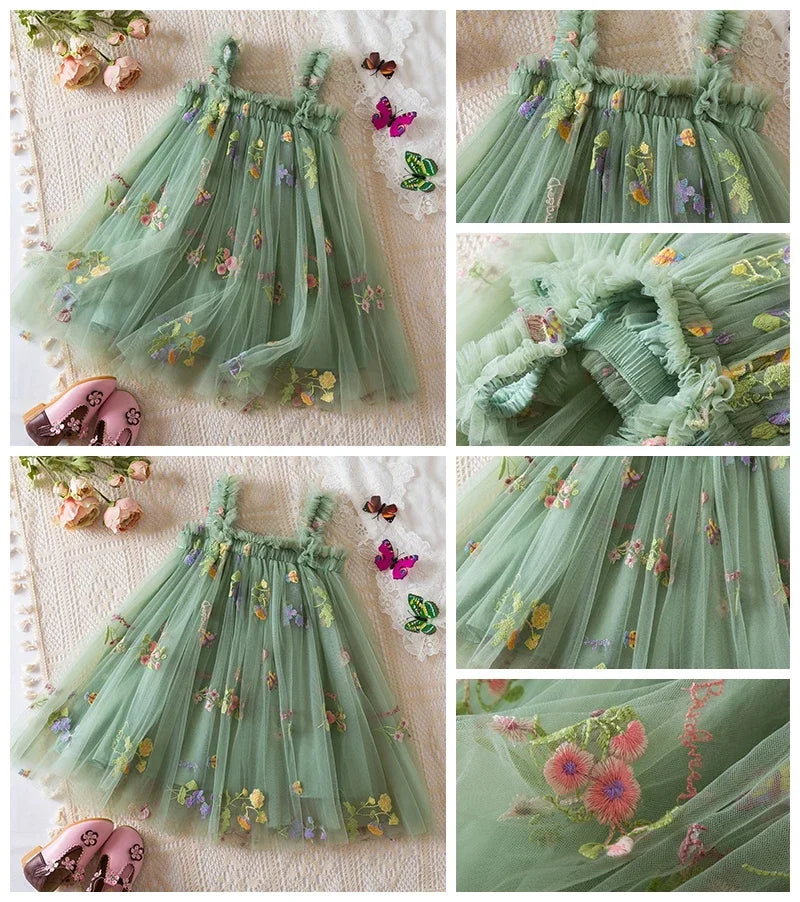 Toddler Baby Girls Party Dresses Back Butterfly