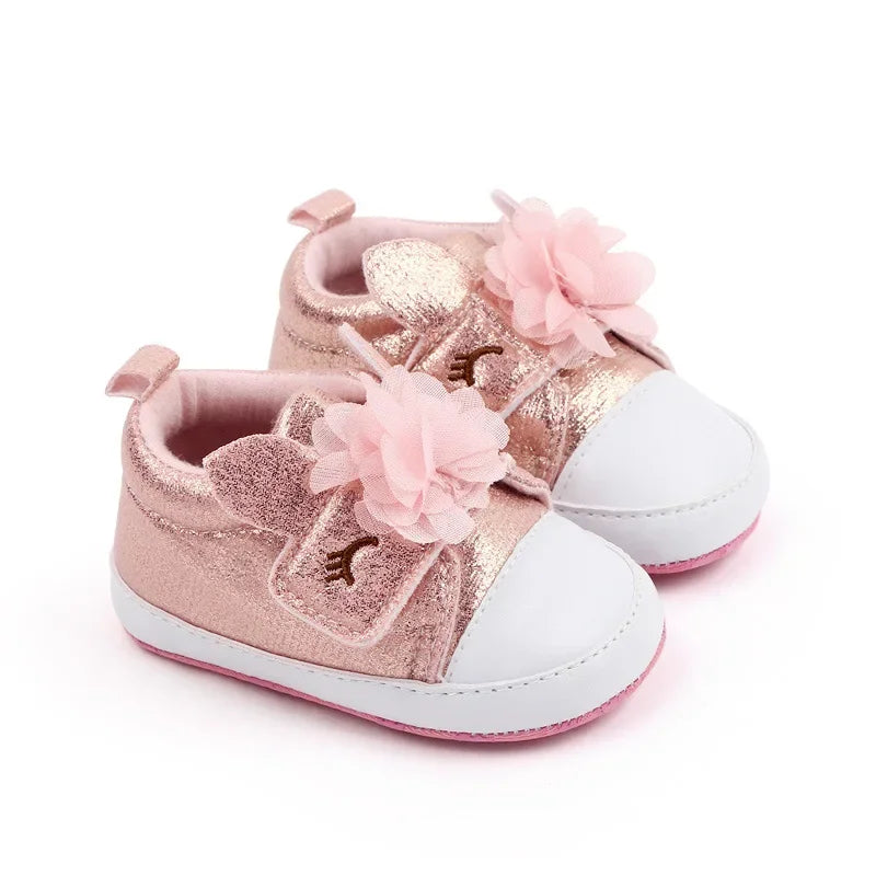Baby Girls Shoes Soft Bottom Non-slip Flowers Spring Autumn Outdoor Fashion Casual Infant Newborns Crib First Walkers Baby Shoes