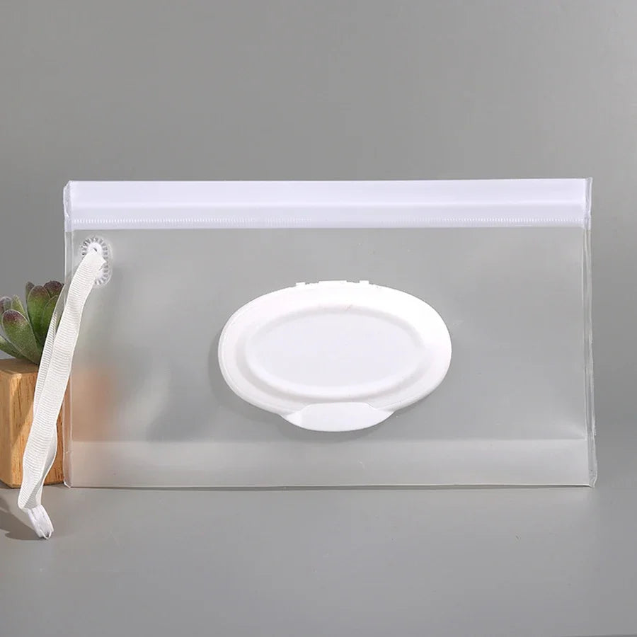 Baby Wet Wipe Pouch Cute Snap-Strap Refillable