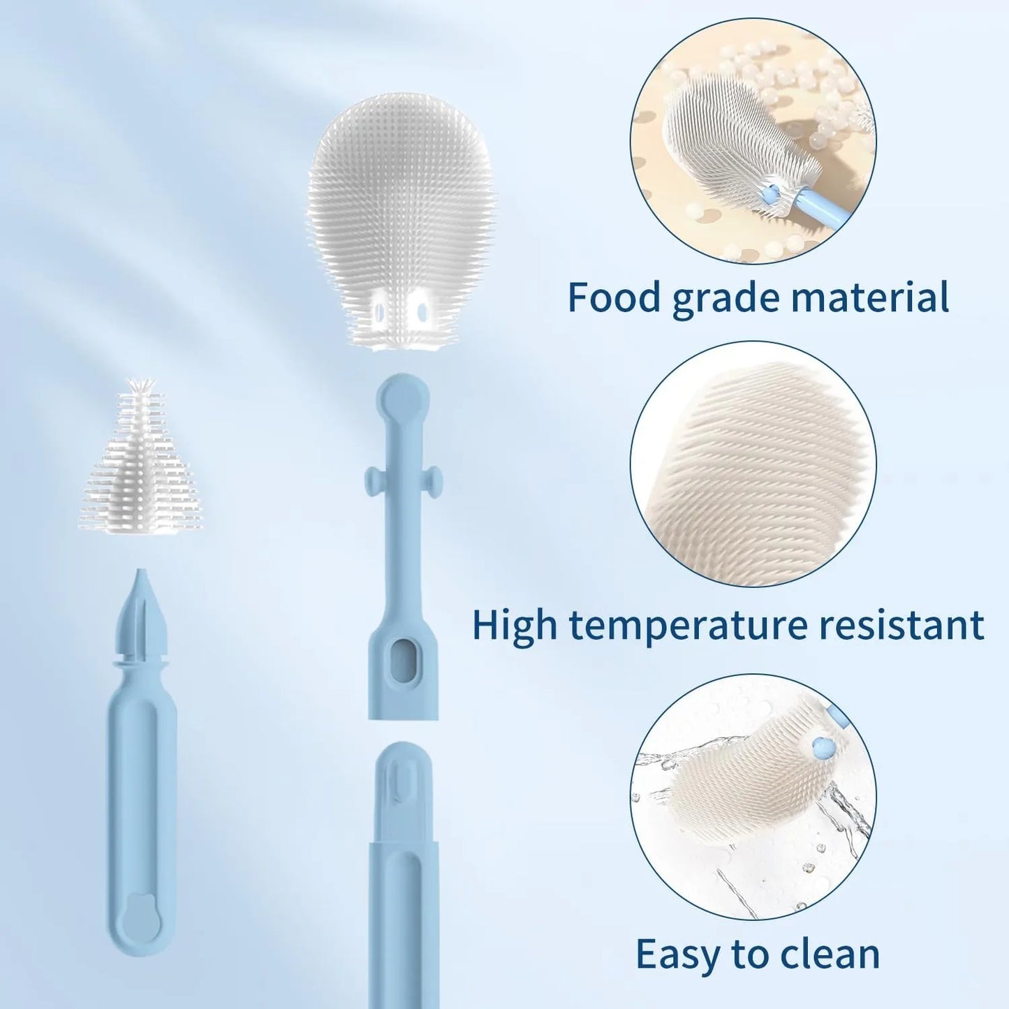 6 Piece Portable Baby Bottle Brush Cleaner