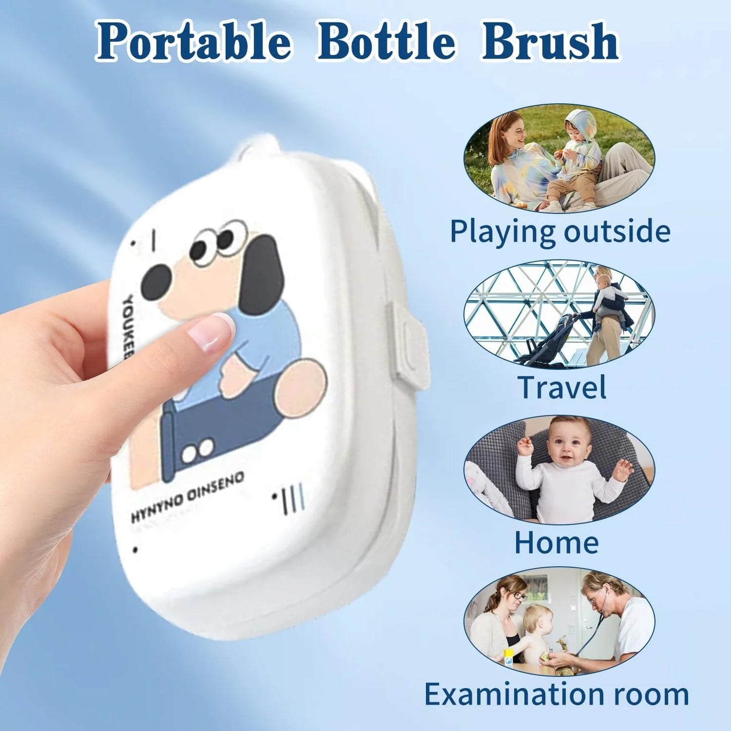 6 Piece Portable Baby Bottle Brush Cleaner