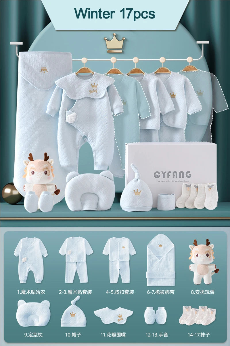 Newborn Baby Clothing 15/17/18/20 Pcs/0-3Months 100%Cotton Kids Clothes Suit Unise Infant Boys Girls Clothing Set Without Box